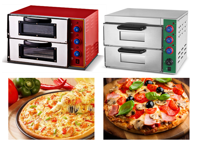 Fabricant à la maison 3KW de Mini Pizza Oven Electric Bread de grille-pain de cuisine de 2 plate-formes pour la boulangerie avec la fenêtre de visionnement