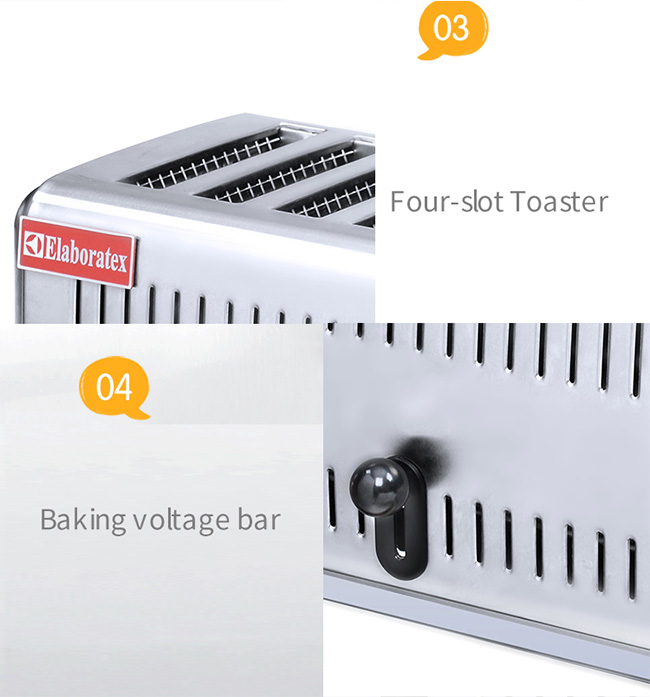Miette démontable Tray For Easy Cleaning d'installation de fabrication de boulangerie de grille-pain de pain de 4 tranches