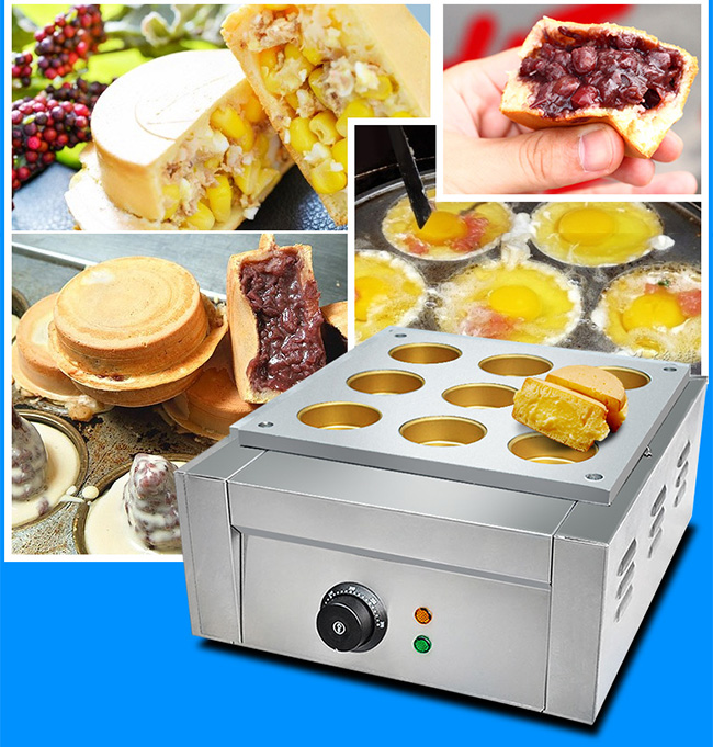 9 trou électrique solide Bean Cake Making Machine rouge 470*350*190mm