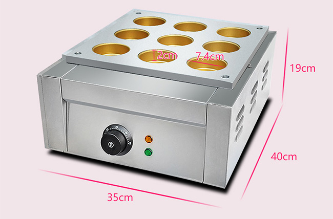 9 trou électrique solide Bean Cake Making Machine rouge 470*350*190mm