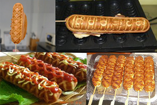 Machine française de fabricant de gaufre de 6 trous/non machine de Corn Hot Dog de Baker de bâton