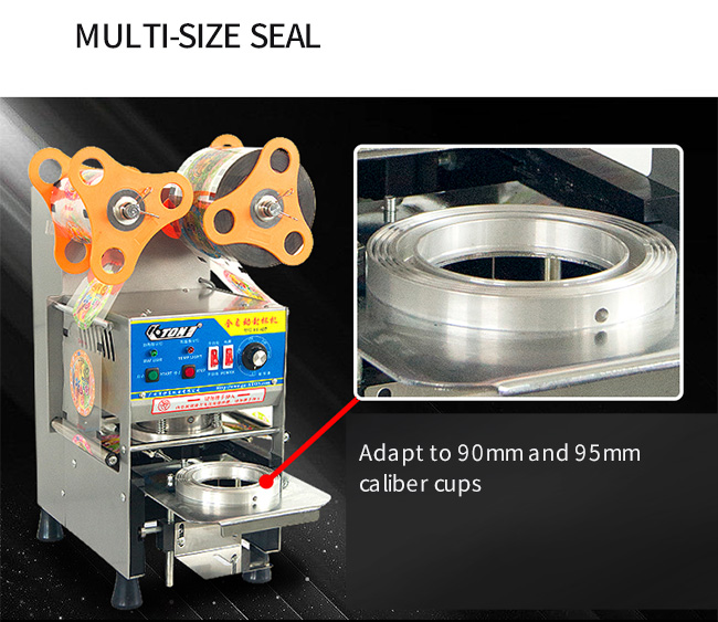La machine automatique de cachetage de tasse de magasin de thé de lait dimensionne 282*360*535 millimètre