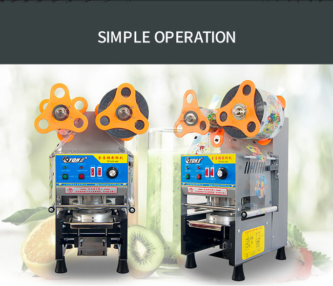 La machine automatique de cachetage de tasse de magasin de thé de lait dimensionne 282*360*535 millimètre