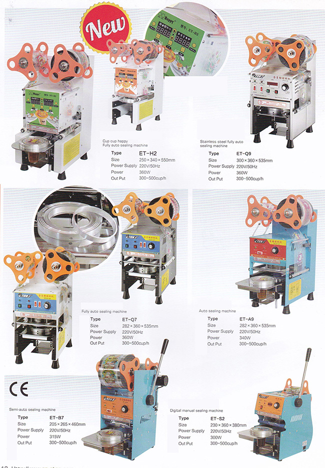 La machine automatique de cachetage de tasse de magasin de thé de lait dimensionne 282*360*535 millimètre